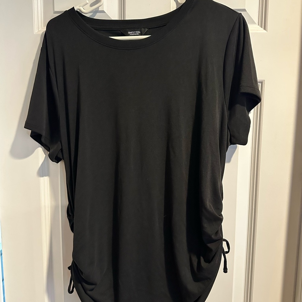 Simply Vera Vera Wang Black Tunic Short Sleeve Top